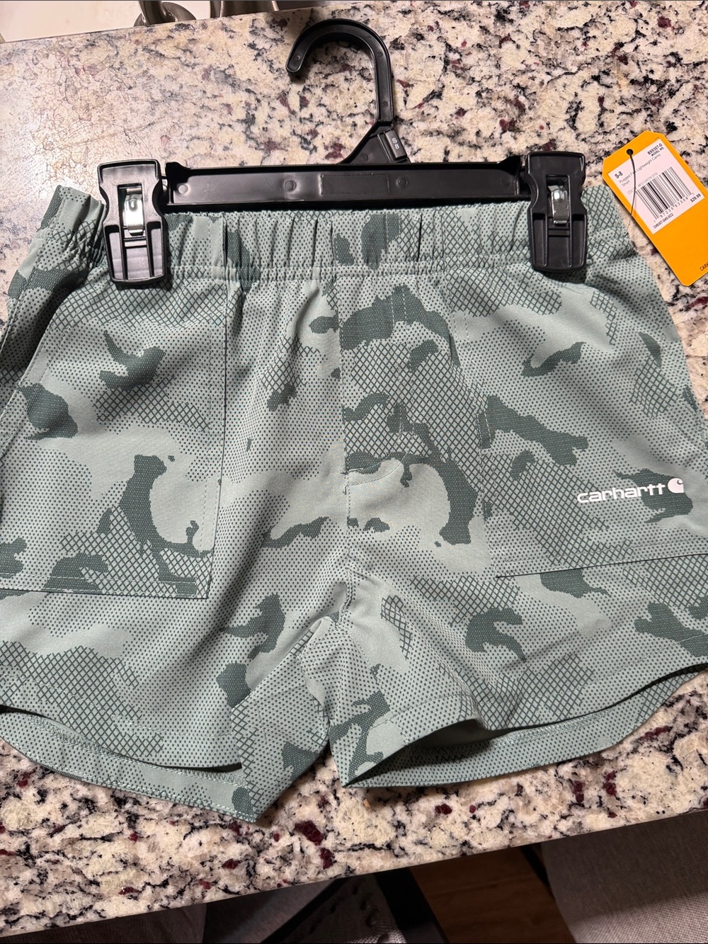 Carhartt girls size small/8 Sage Camo Athletic Shorts